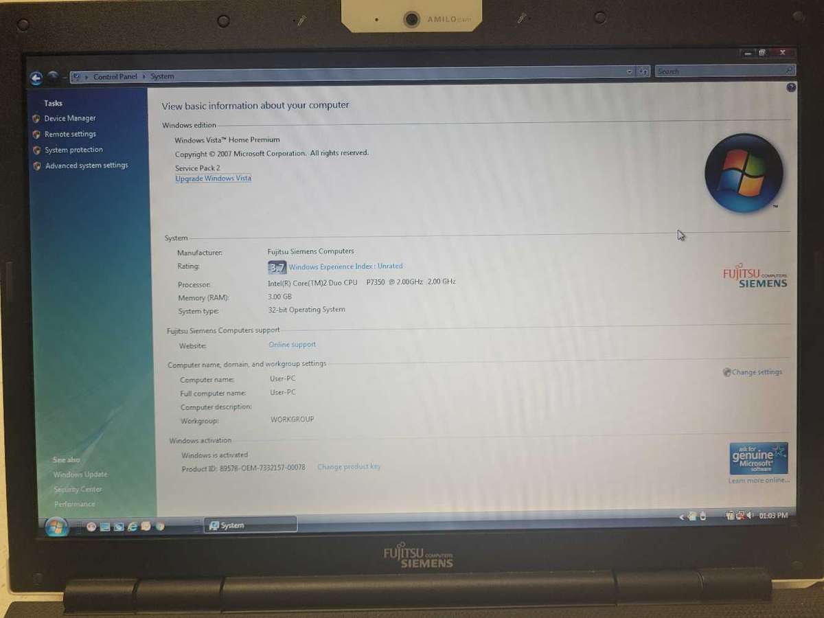 Fujitsu Siemens Amilo Pi 3525 Centrino laptop - Battery does not hold charge