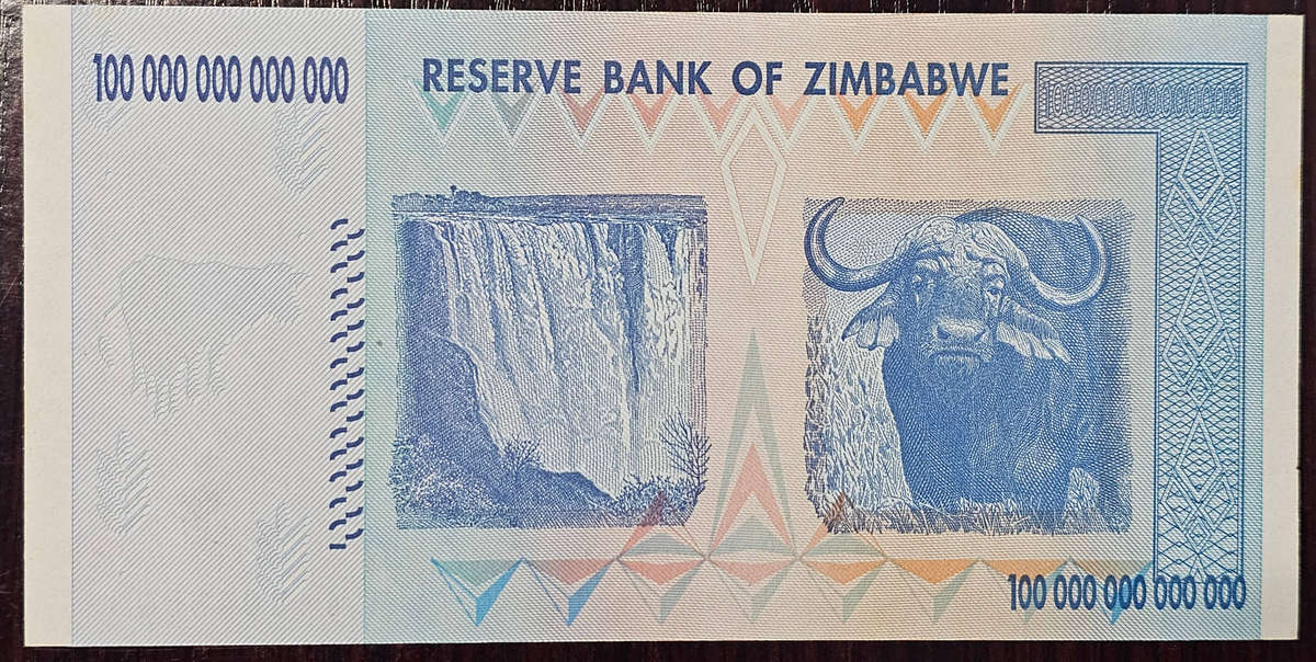 10 x UNC Sequential One Hundred Trillion Zim Dollar Notes