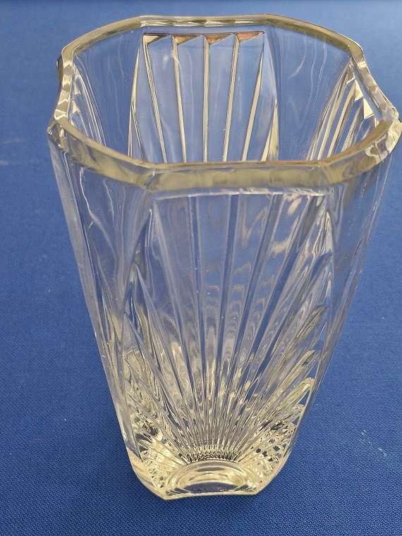 1930s French Art Deco Crystal Flower vase