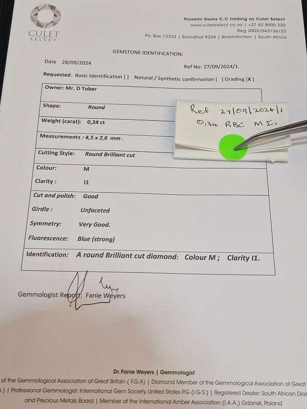 Another Beautiful Diamond ! Natural, Certified 0.34 Diamond for your Pleasure !