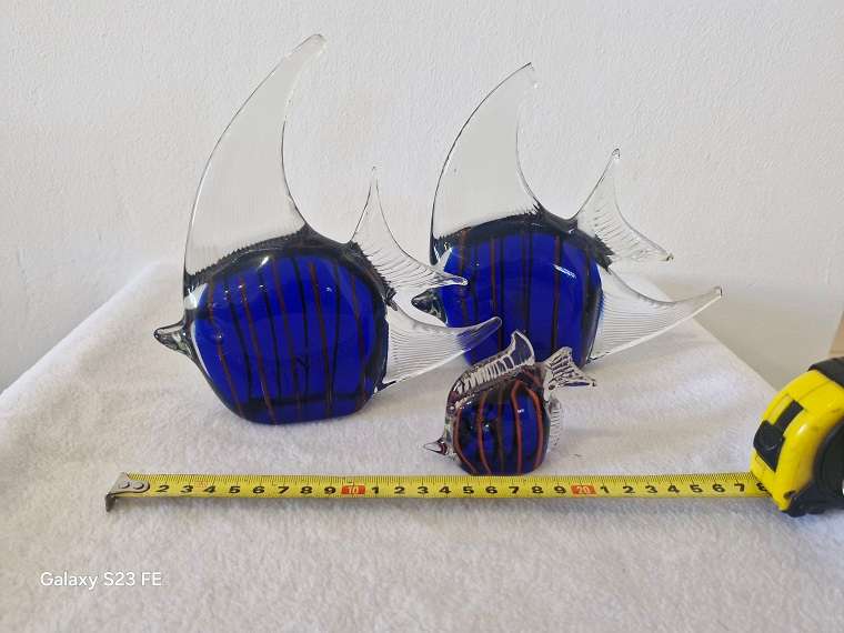 3 x MURANO Angel fish glass sculptures in 1 lot !