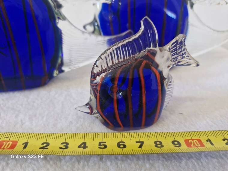 3 x MURANO Angel fish glass sculptures in 1 lot !