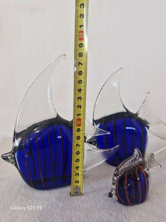 3 x MURANO Angel fish glass sculptures in 1 lot !