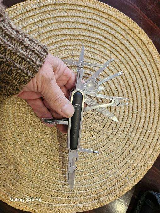 Bargain ! 15 attachments Swiss Army knife !! Markings worn, good condition !