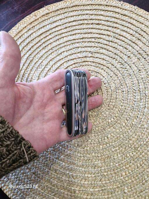 Bargain ! 15 attachments Swiss Army knife !! Markings worn, good condition !