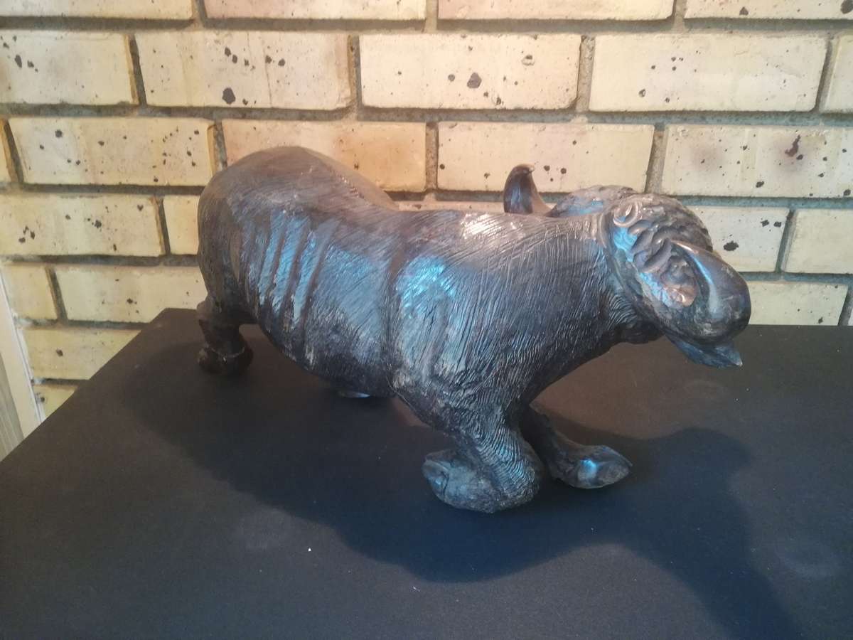 African Buffalo Hand Carved in Heavy wood