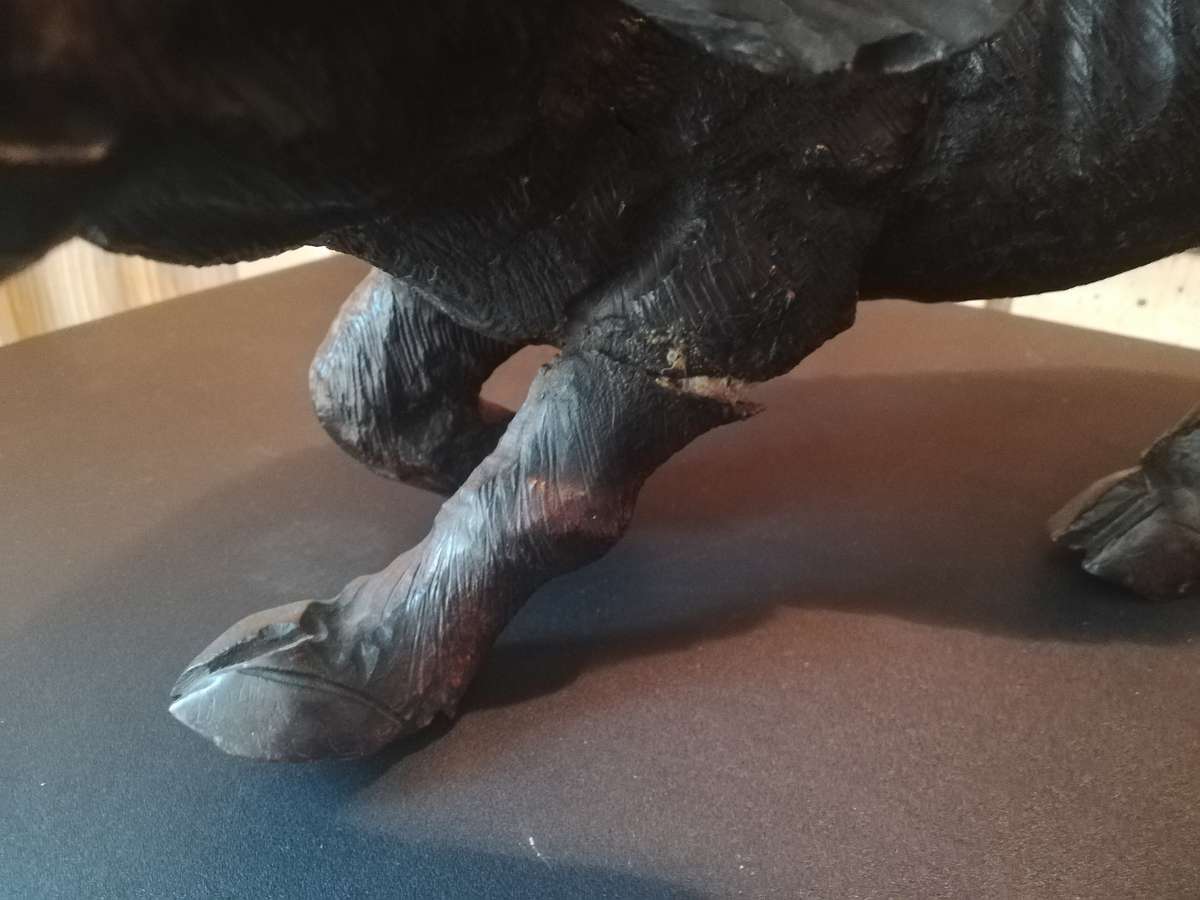 African Buffalo Hand Carved in Heavy wood