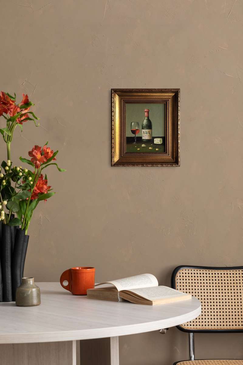 wine still life oil painting