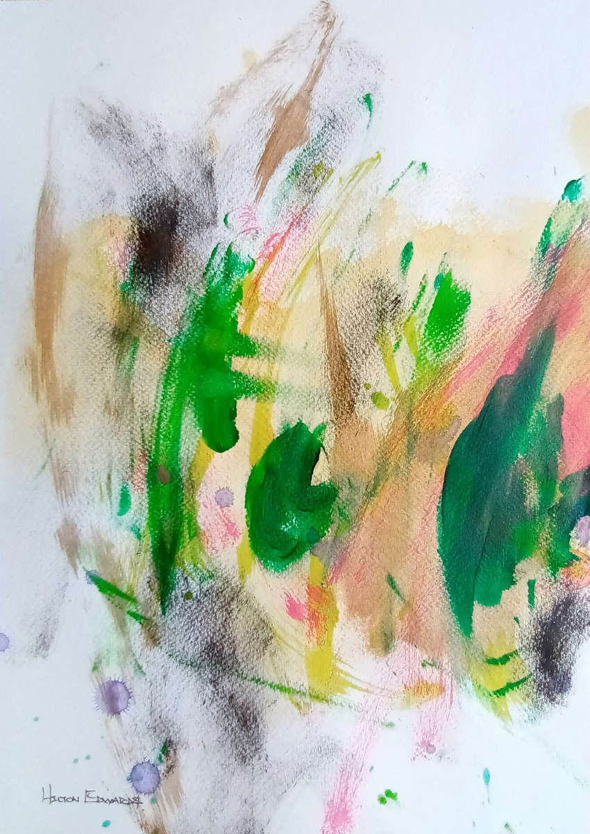 set of three - frog on skateboard oil painting