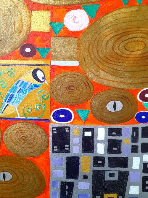 after gustav klimt, the embrace  oil painting