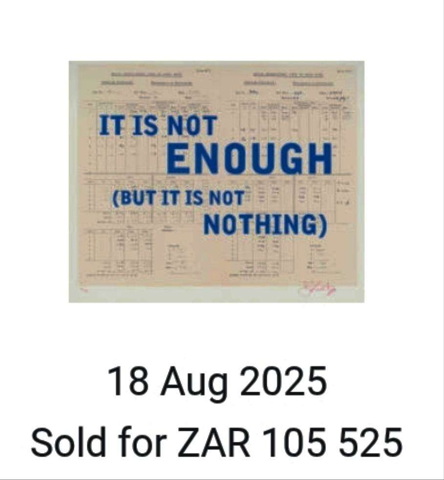 william kentridge - `it is not enough (but it is not nothing)` print