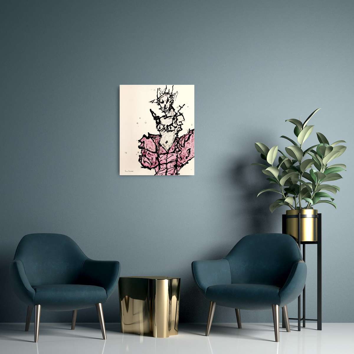 hilton edwards mixed media painting