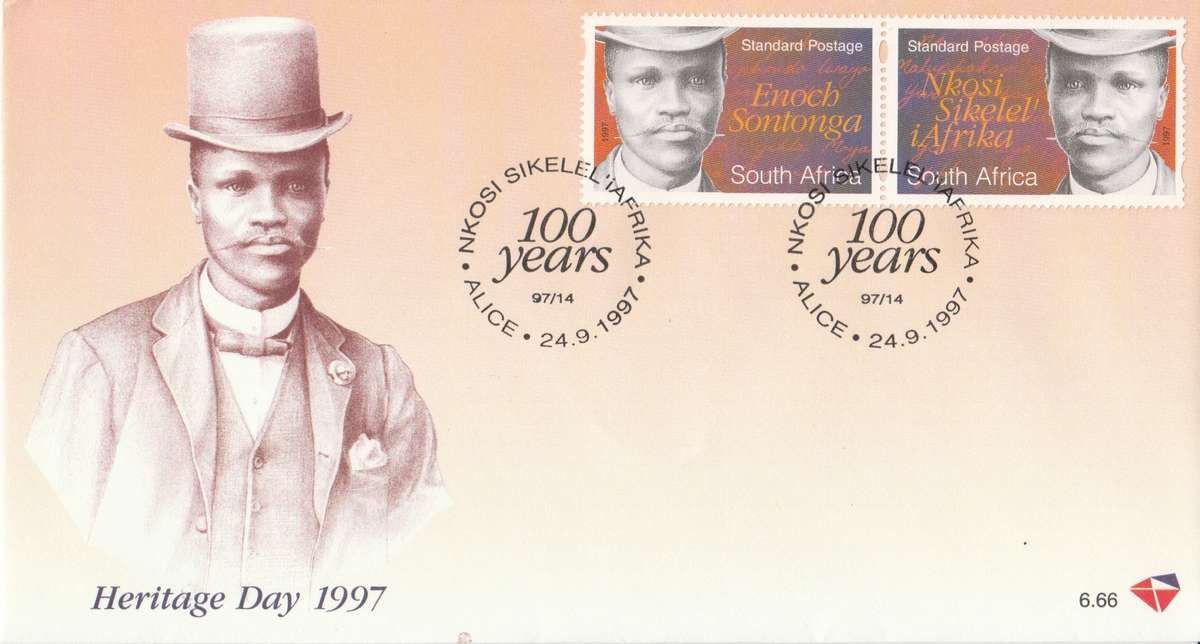 RSA 1997-09-24 E. Sontonga Composer of Nat. Anthem FDC 6.66 [SACC R15]