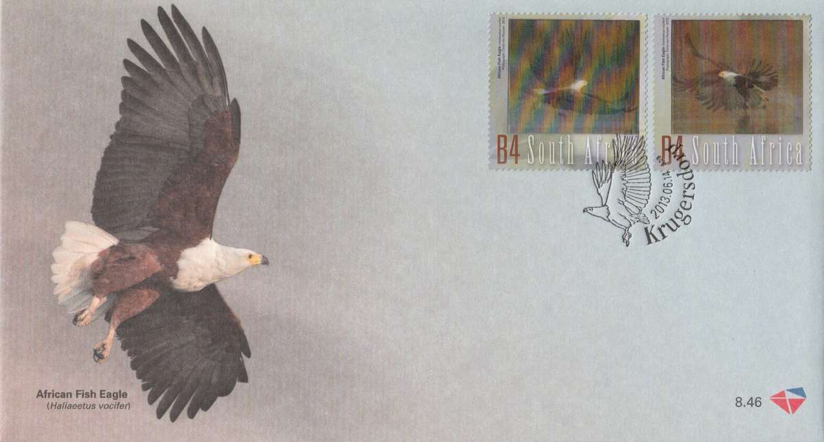 RSA 2013-06-14 Flight of the African Fish Eagle FDC 8.46 (4 000) [SACC R85]