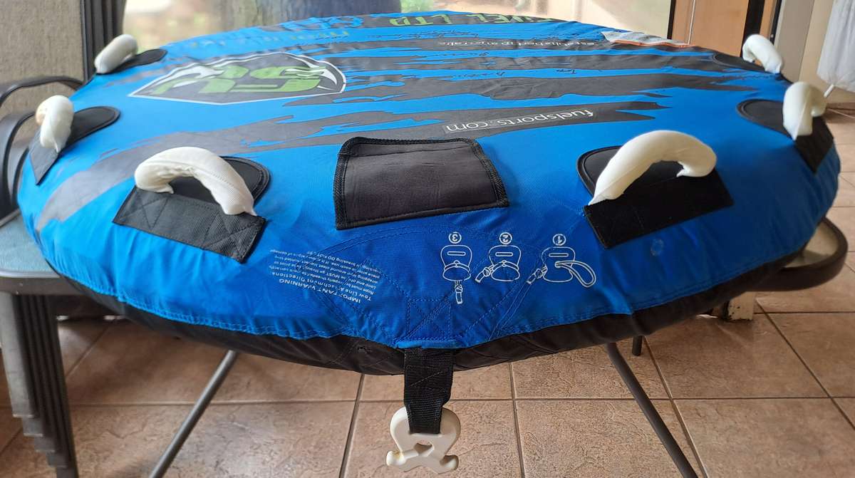 Blue Fuel 3 person 'moto sixty' Inflatable Towable Deck Tube