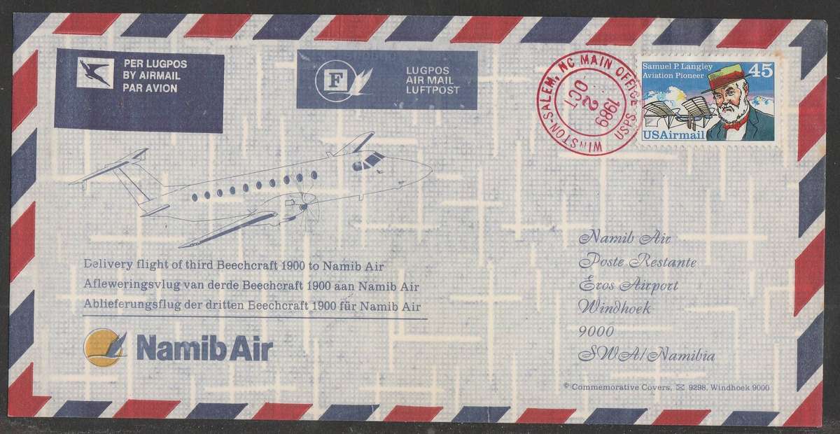 AVIATION 1989 NAMIB AIR DELIVERY FLIGHT F 3RD BEECHCRAFT 1900 USA TO WINDHOEK