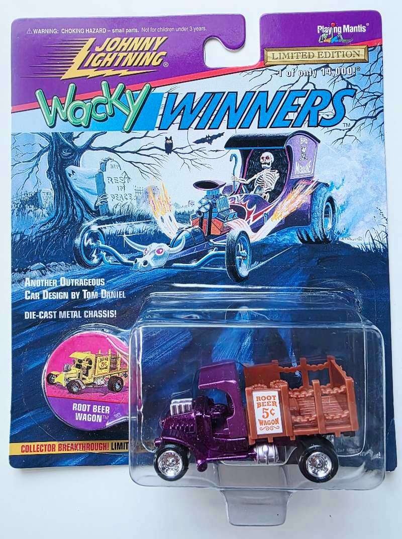 Vintage 1996 Johnny Lightning Wacky Winners ROOT BEER WAGON 1:64 MOC Tom Daniel