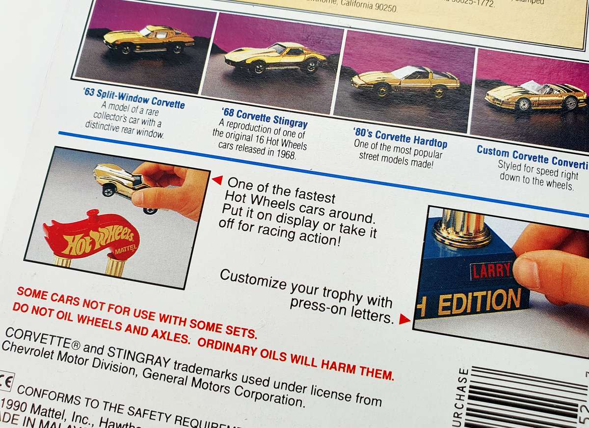 1990 HOT WHEELS MATTEL - BILLIONTH EDITION - GOLDEN 68 CORVETTE STINGRAY