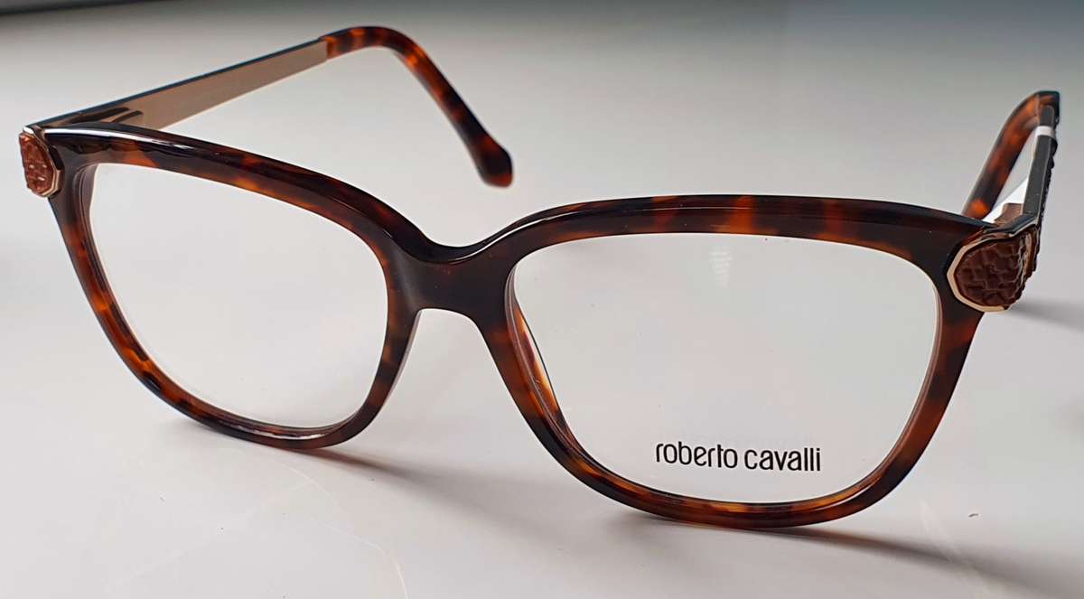 ROBERTO CAVALLI 934 052 POLARIS HAVANA EYEGLASSES AUTHENTIC RX 53-15 - DEMO MODEL