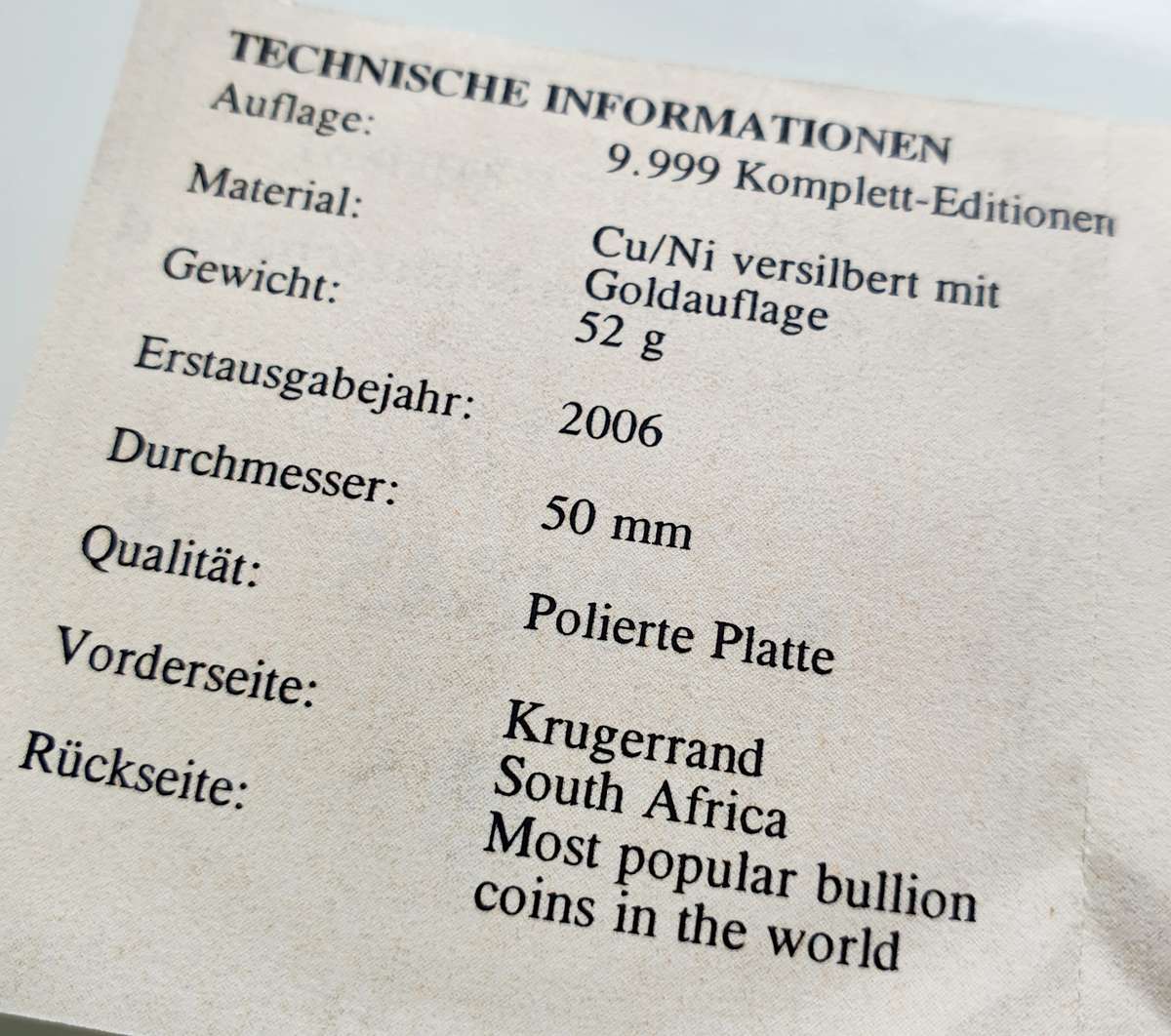 EXTREME SCARCE KRÜGERRAND - MOST POPULAR BULLION COINS IN THE WORLD - CAPSULE + COA