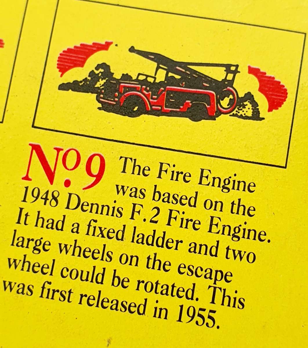 LTD. ED. 1992 MOKO LESNEY MATCHBOX ORIGINALS "THE FIRE ENGINE"