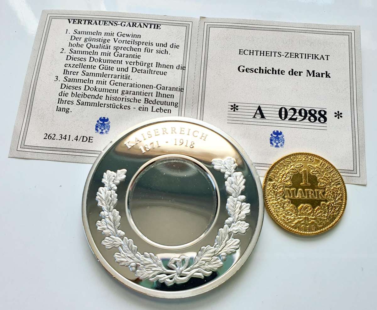 STUNNING 2001 TOP MEDAL DUETT - 50MM  - HISTORY OF THE DEUTSCHE MARK - WITH CERTIFICATE AND CAPSULE