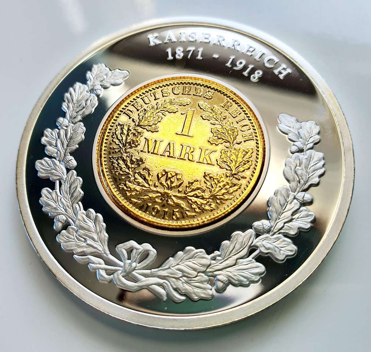 STUNNING 2001 TOP MEDAL DUETT - 50MM  - HISTORY OF THE DEUTSCHE MARK - WITH CERTIFICATE AND CAPSULE