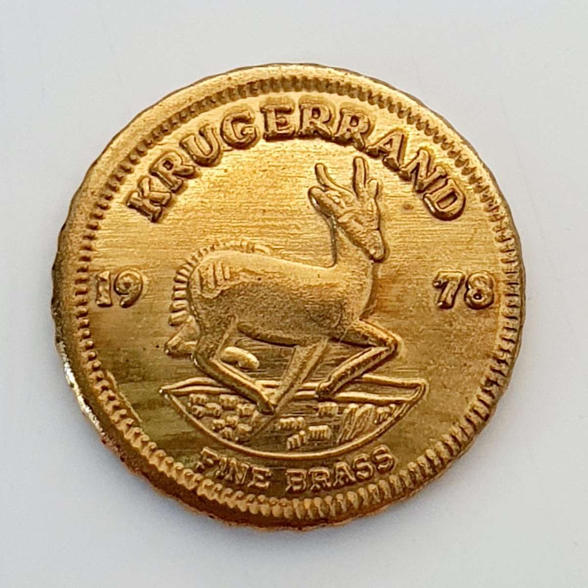 9 x 1978 Mini Fine Brass Krugerrand Tokens