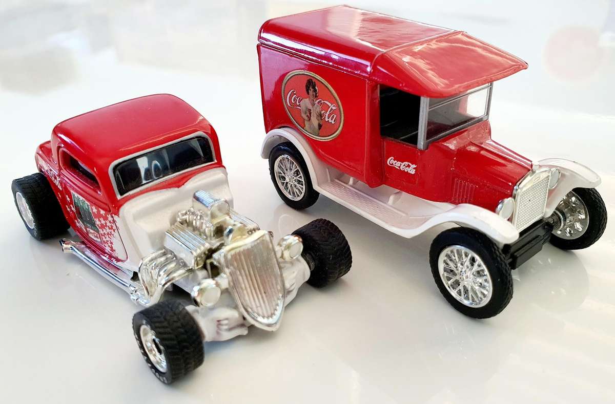 2 x MATCHBOX COCA COLA COLLECTIBLES - 1921 FORD MODEL T & 1933 FORD COUPE - EXCELLENT FIND