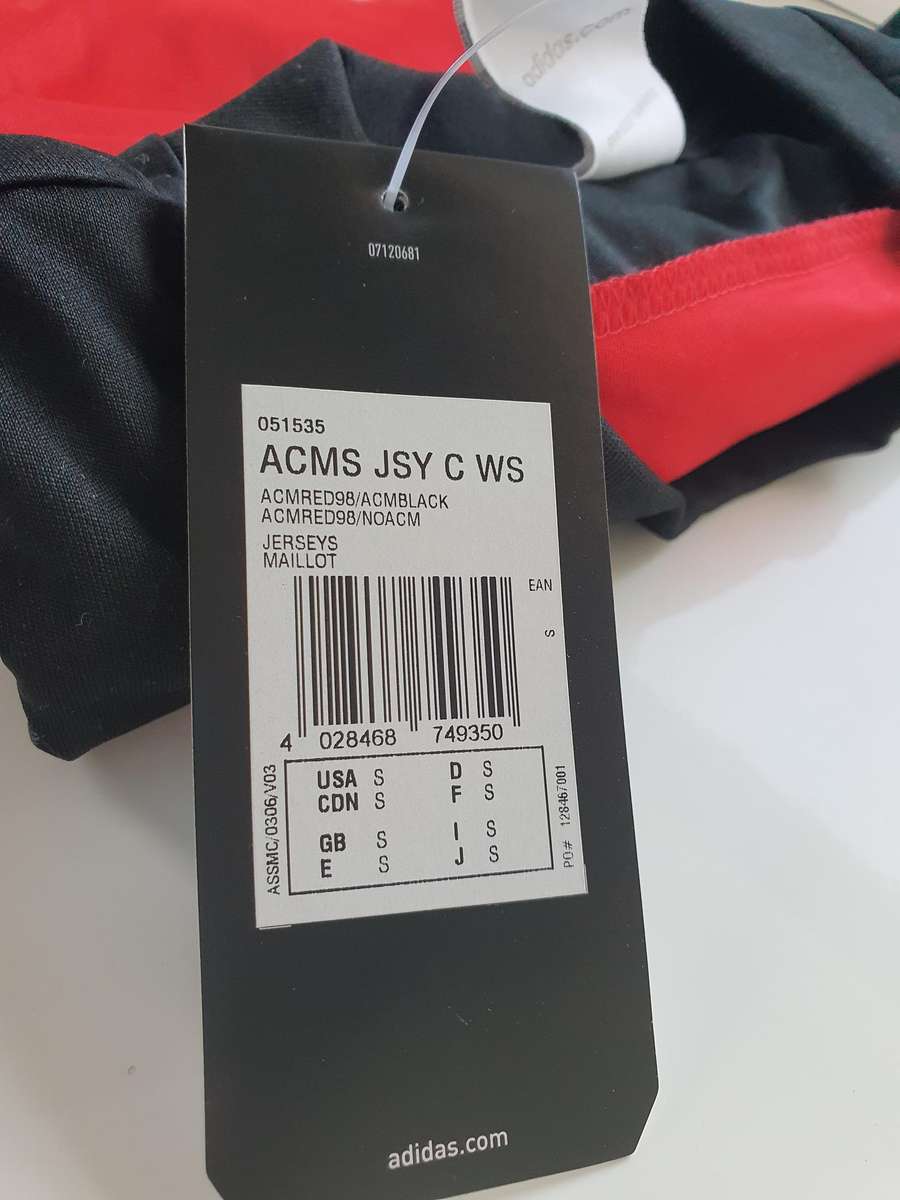 AC Milan Adidas Fan Trikot - Ted/Black - Size S