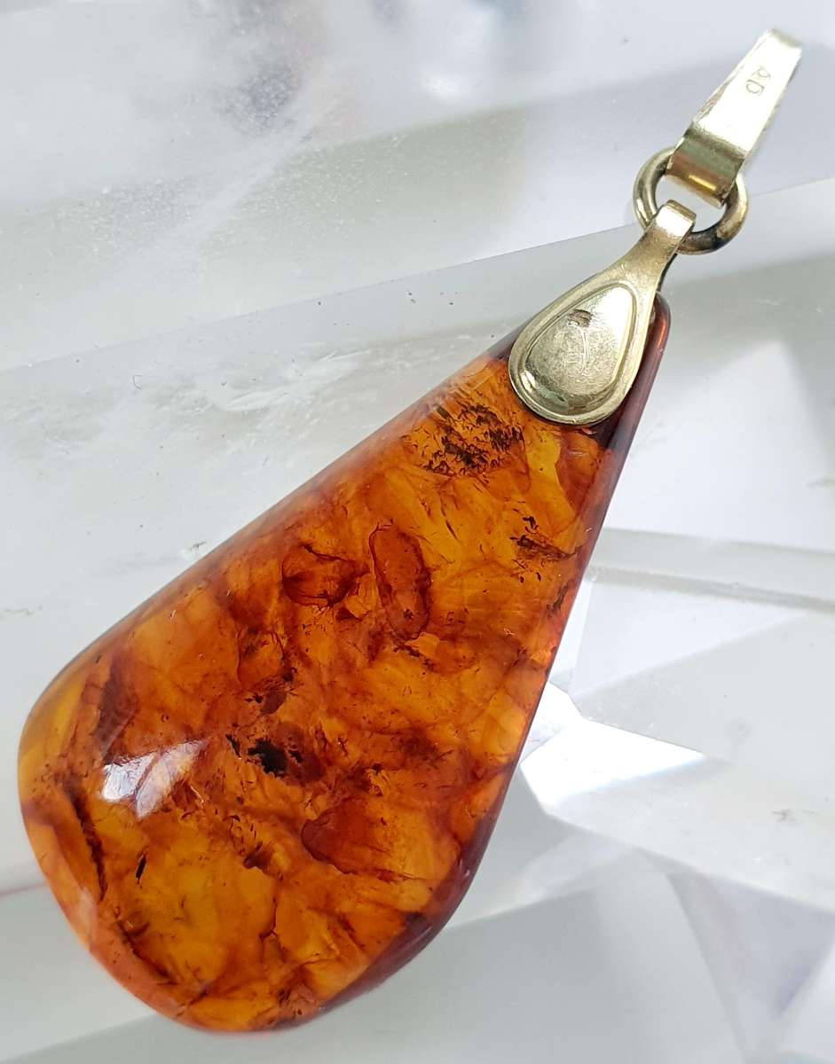 VINTAGE REAL AMBER PENDANT - MOST AMAZING PIECE