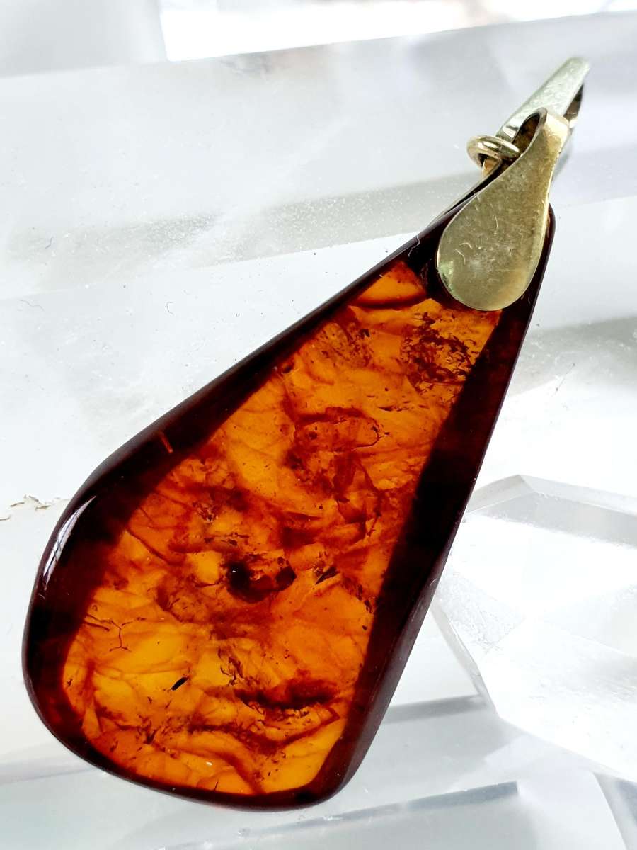 VINTAGE REAL AMBER PENDANT - MOST AMAZING PIECE