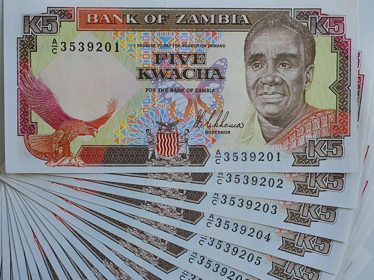 20 x UNC CONSECUTIVE K5 ZAMBIAN KWAGGA