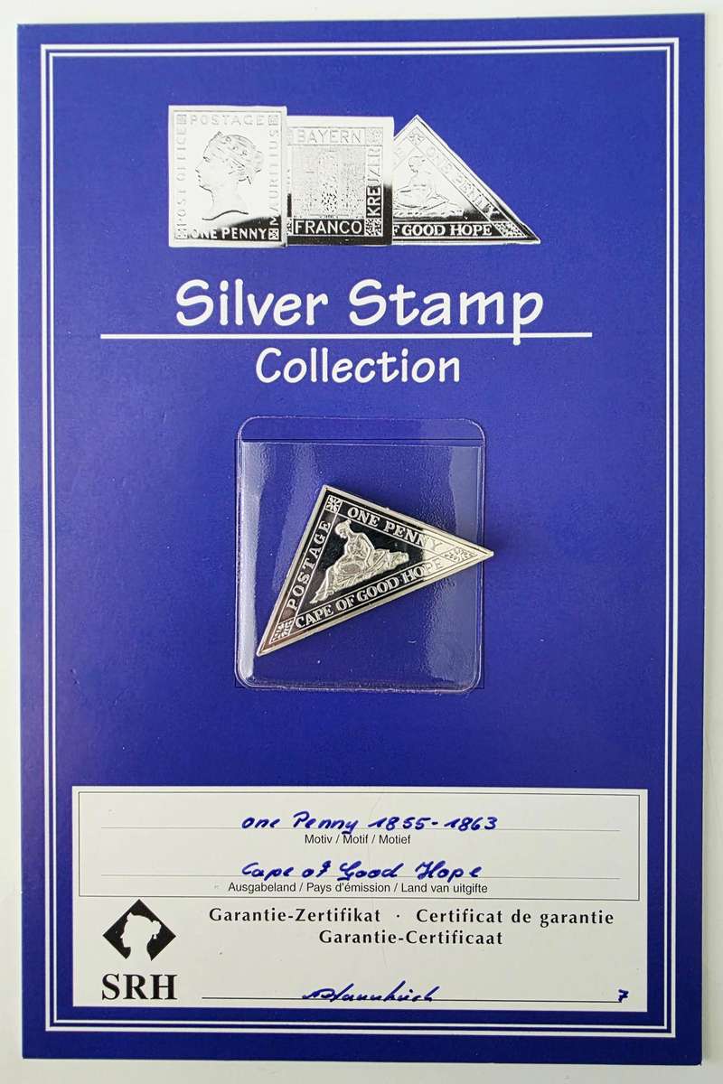 999 SILVER - CAPE OF GOOD HOPE - ONE PENNY SILVER STAMP COLLECTION