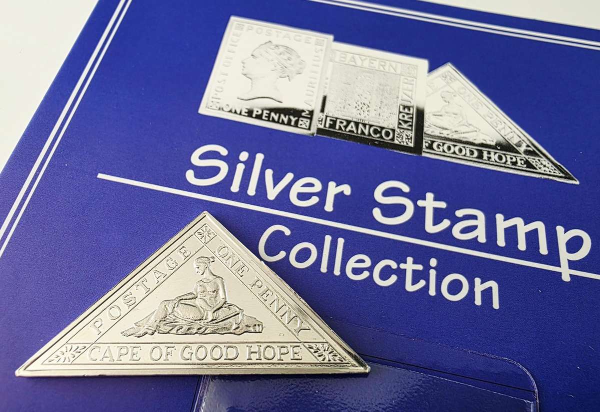 999 SILVER - CAPE OF GOOD HOPE - ONE PENNY SILVER STAMP COLLECTION