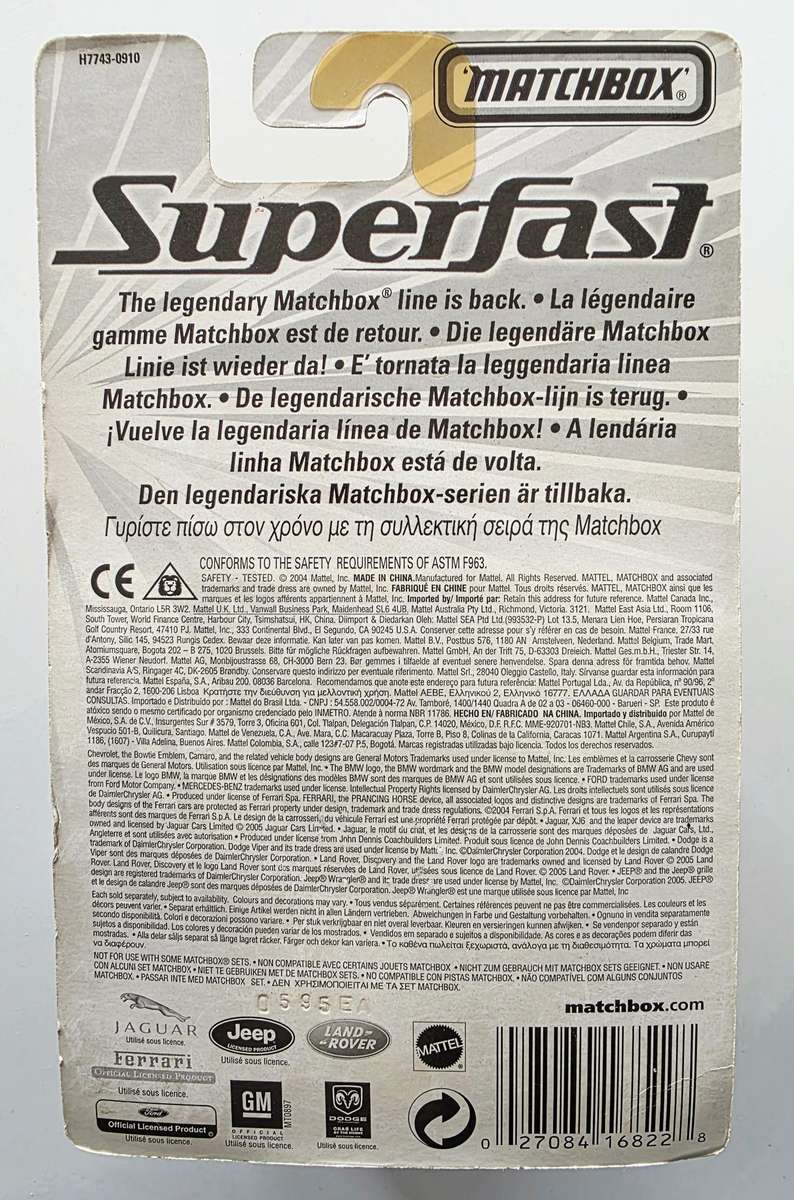 MATCHBOX SUPERFAST - LTD. ED. 1 OF UP TO 15.500 - DODGE VIPER GTS