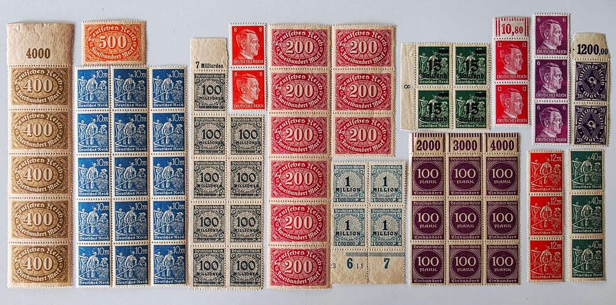DEUTSCHES REICH - LARGE RARE LOT OF STAMP BLOCKS