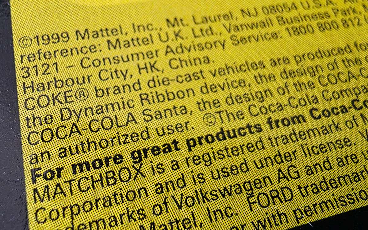 1999 MATCHBOX COLLECTIBLES  COCA COLA - 1999 FORD MUSTANG HARDTOP