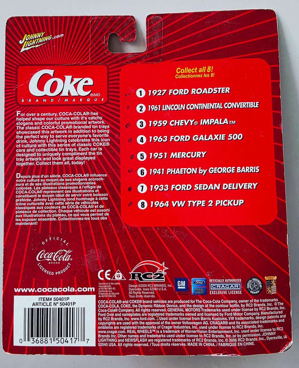 2005 JOHNNY LIGHTENING  COCA-COLA REAL WHEELS SERIES  1965 SHELBY COBRA 427