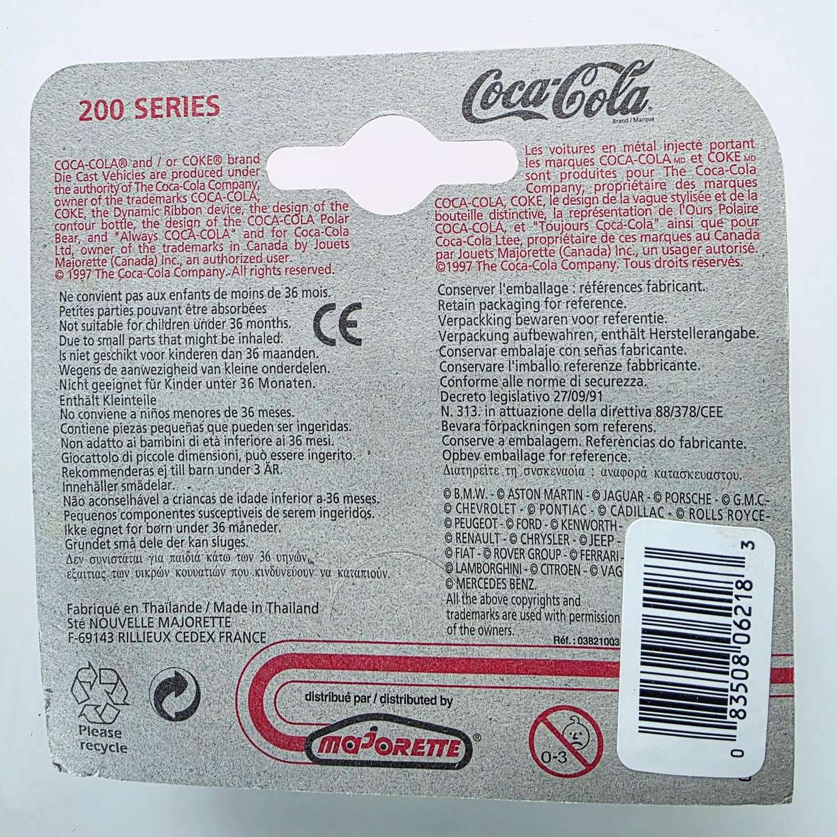 1997 MAJORETTE - CHEVROLET CORVETTE 58  METAL EDITION - IN WHITE  BEAUTIFUL COCA-COLA DESIGN