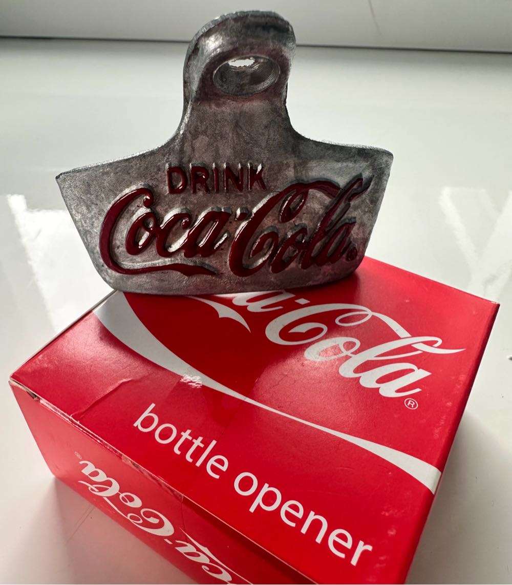 VINTAGE STYLE COCA COLA RUSTIC WALL MOUNT BOTTLE OPENER - IN ORIGINAL COCA COLA BOX