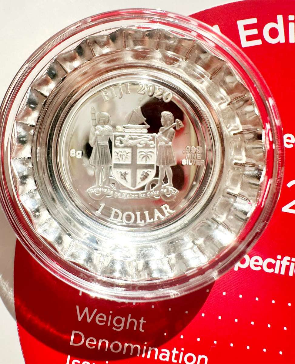 2020 6g Fiji Coca-Cola Global Edition Coin - Thailand Bottle Cap .999 Silver