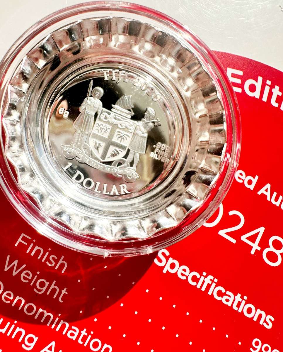 2020 6g Fiji Coca-Cola Global Edition Coin - Thailand Bottle Cap .999 Silver