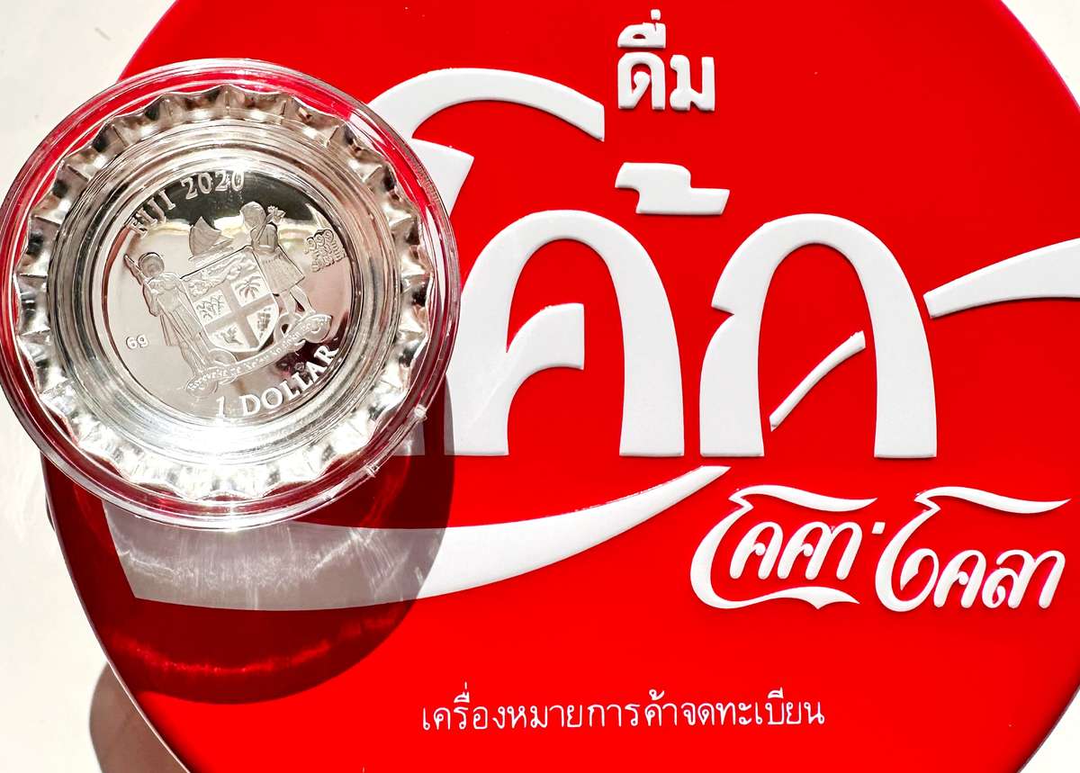 2020 6g Fiji Coca-Cola Global Edition Coin - Thailand Bottle Cap .999 Silver