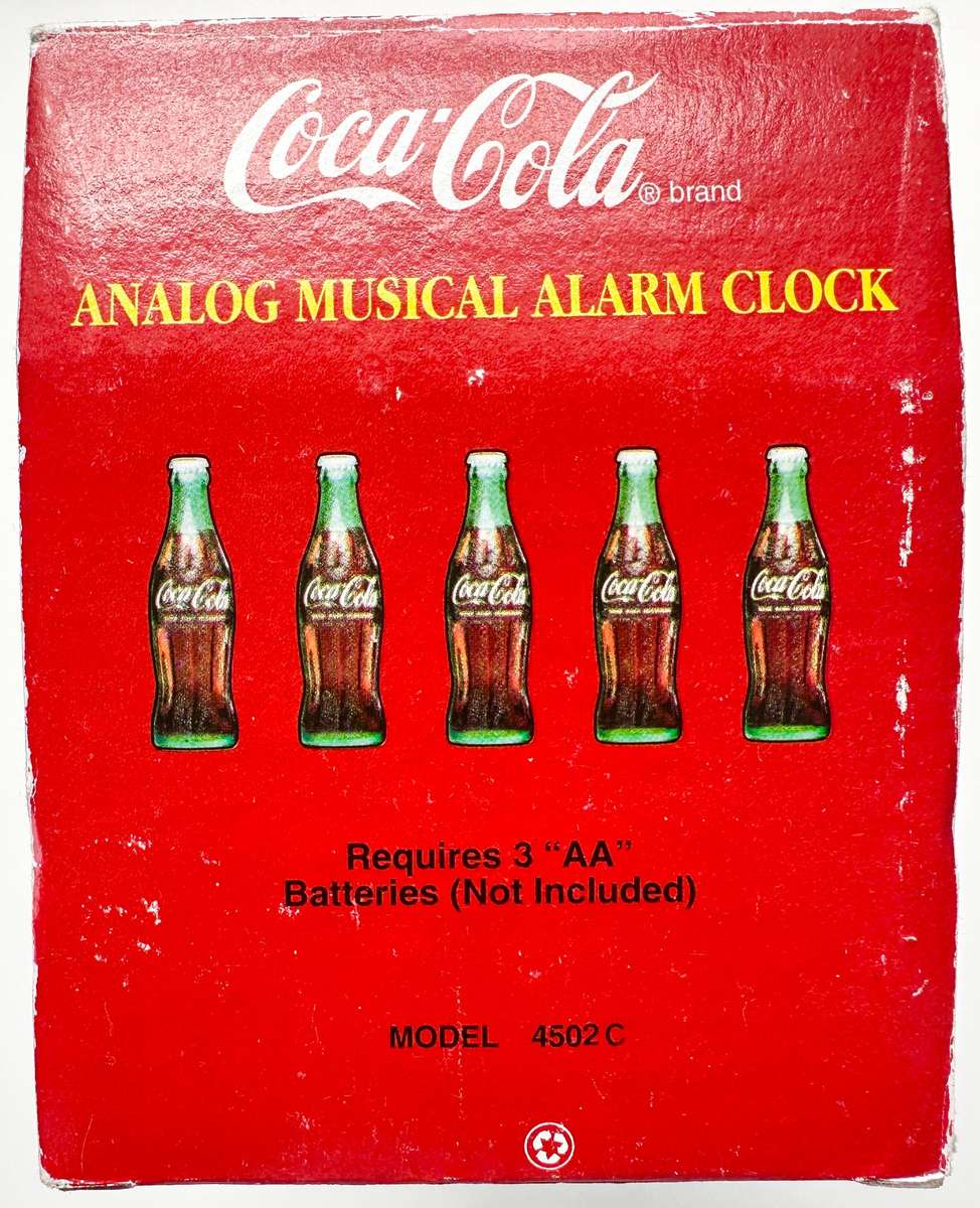 VINTAGE 1995 COCA COLA ANALOG MUSICAL ALARM CLOCK DELIVERY TRUCK 28CM - IN ORIGINAL PACKAGING