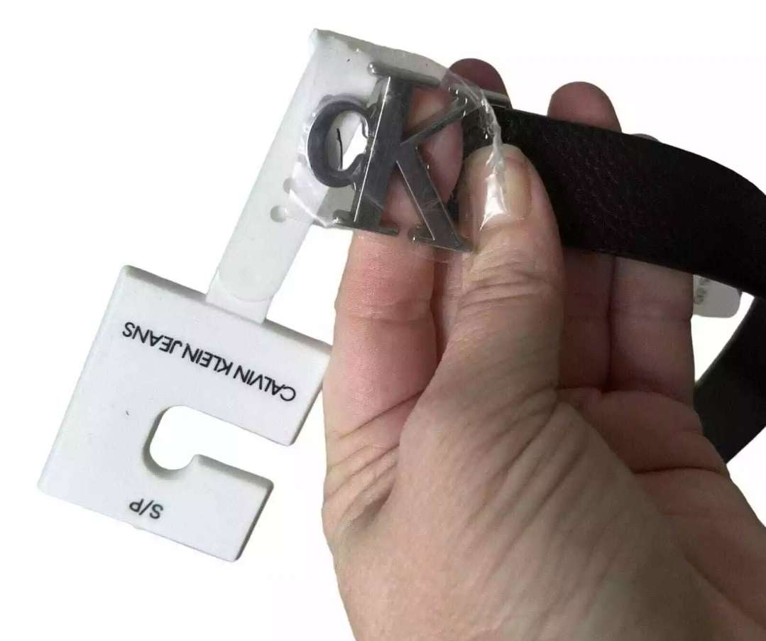 CALVIN KLEIN - CK MONOGRAM BUCKLE SKINNY BLACK BELT - RETAIL $45.00