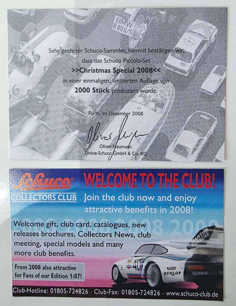 SUPER RARE - SCHUCO "PICCOLO" "CHRISTMAS SPECIAL 2008" - WITH CERTIFICATE ONLY 2000 WORLDWIDE