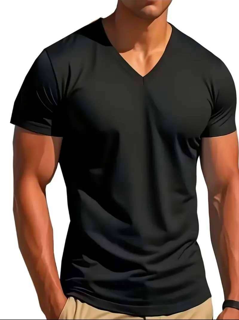 3 PIECE MEN'S QUICK DRY - V-NECK T-SHIRTS (MEDIUM)