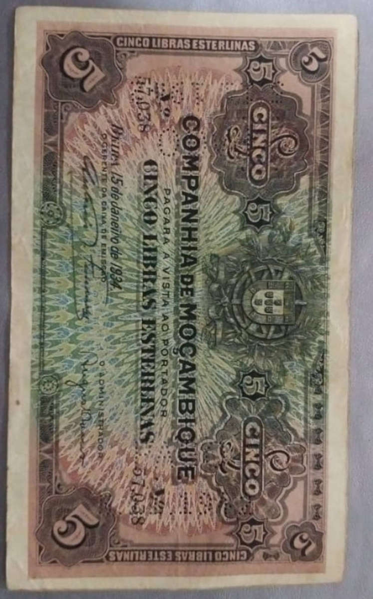  Rare Collectible Note  Companhia de Moçambique (1934) 