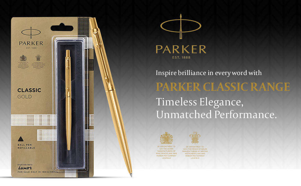 Parker Classic Gold | Gun Metal Trim| Ball Pen| Ink Colour - Blue
